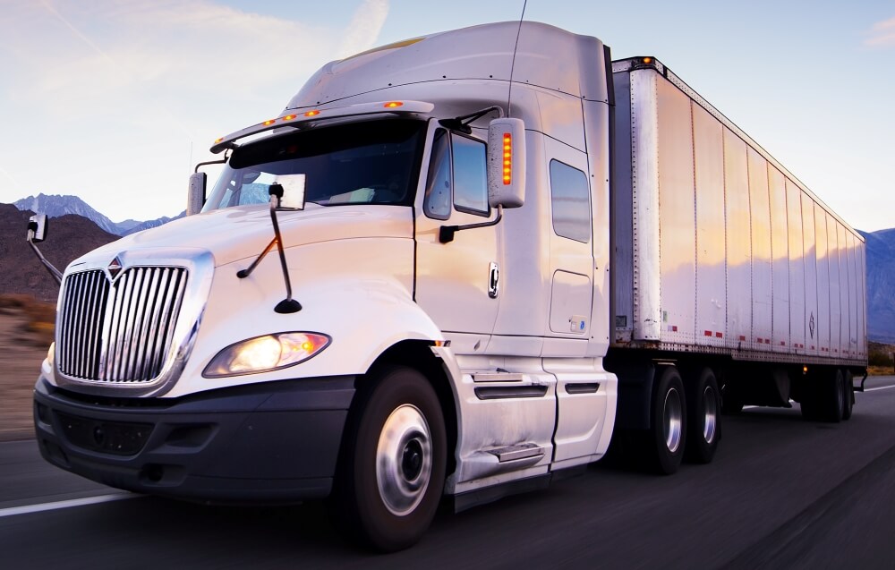 Semi Truck with Dry Van Trailer